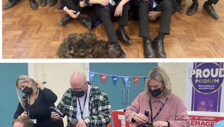 بريطانيا.. طلبة يحلقون رؤوسهم لدعم صديقهم المصاب بالسرطان