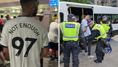 محكمة بريطانية تدين مشجعا لكرة القدم ارتدى قميصا يحمل شعارا حقيرا خلال نهائي كأس الاتحاد الإنجليزي