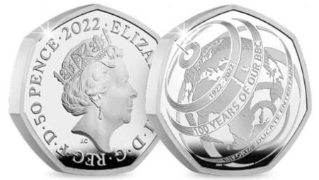 بي بي سي تتعاون مع دار سك العملة لإنتاج عملة خاصة بمناسبة مئويتها