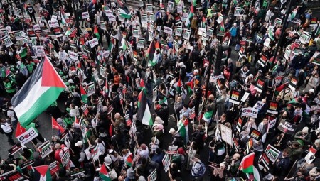 تجمع حاشد في لندن لرفض نهج التطهير العرقي للفلسطينيين
